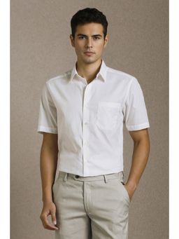 Louis Philippe - Men White Textured Half Sleeves Shirt