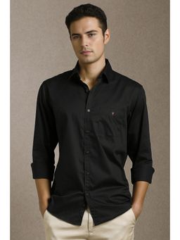 Louis Philippe - Men Black Solid Full Sleeves Casual Shirt
