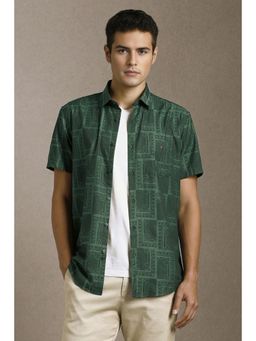 Louis Philippe - Men Green Printed Half Sleeves Casual Shirt