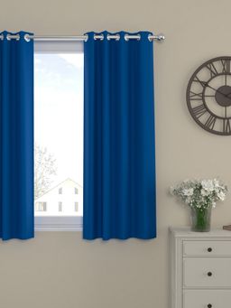 Rosara Home - Navy Blue Solid Black Out Window Curtain