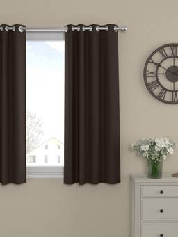 Rosara Home - Brown Solid Black Out Window Curtain