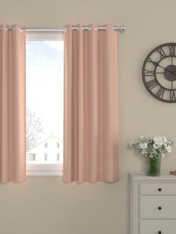 Rosara Home - Peach Solid Black Out Window Curtain
