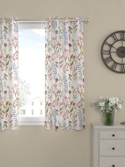 Rosara Home - White Floral Sheer Window Curtain