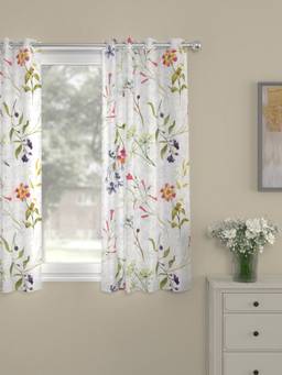 Rosara Home - Multicolour Floral Sheer Window Curtain