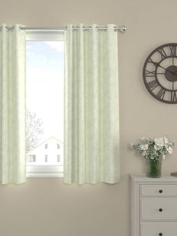Rosara Home - Green Jacquard Regular Window Curtain