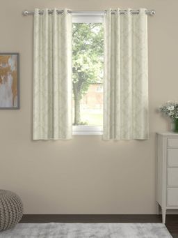 Rosara Home - Cream Classic Regular Window Curtains (Pack of 2)