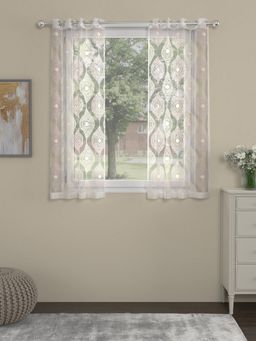 Rosara Home - White Embroidered Sheer Window Curtains (Pack of 2)