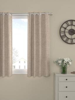 Rosara Home - Beige Solid Regular Window Curtain