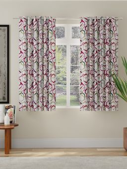 Rosara Home - Pink Abstract Room Darkening Window Curtains (Pack of 2)