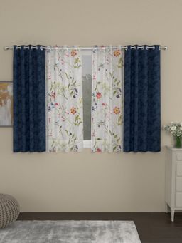 Rosara Home - Multi-Color Jacquard Window Curtains (Pack of 4)