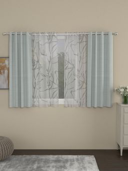 Rosara Home - Grey Solid Abstract Window Curtains (Pack of 4)