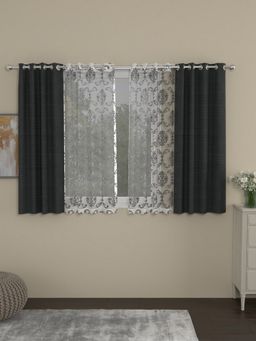 Rosara Home - Grey Window Curtains (Pack of 4)