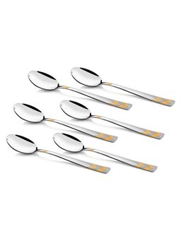 FNS - Raga 24 Karat Gold Plated Stainless Steel Dinner Spoons (Set of 6)