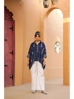 Keva Clothing - Women's Indigo Printed Layl Kaftan And Pant