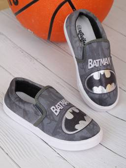 Kidsville - Official Dc Comics Batman Sequined Canvas Slip-On Loafers