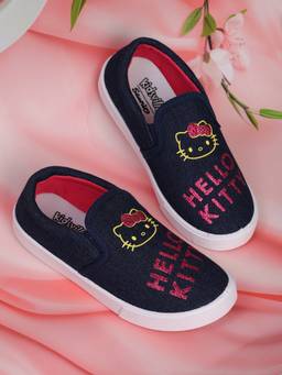 Kidsville - Official Sanrio Hello Kitty Glitter Slip On Denim Canvas Loafers