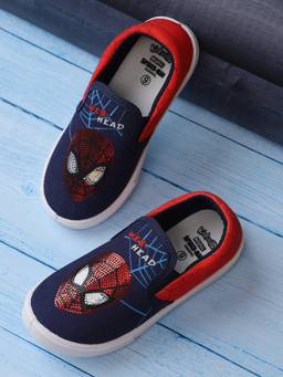 Kidsville - Official Marvel Comics Spiderman Canvas Loafers - Navy Blue