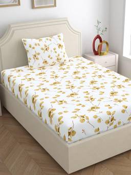 Home Ecstasy - Cotton Bedsheet With Pillow Cover Brown (Single)