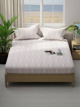 Nautica - Cotton Double Bedsheet with Pillow Covers Multi-Color (King)