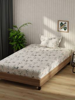 KOPA - Microfibre Single Bedsheet with Pillow Cover Cream (Single)