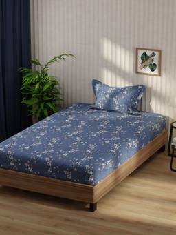 KOPA - Microfibre Single Bedsheet with Pillow Cover Blue (Single)