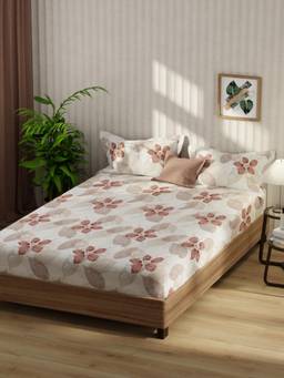KOPA - Microfibre Double Bedsheet with Pillow Covers Peach (King)