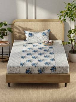 KOPA - Microfibre Single Bedsheet with Pillow Cover Multi-Color (Single)