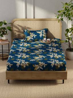 KOPA - Microfibre Single Bedsheet with Pillow Cover Blue (Single)