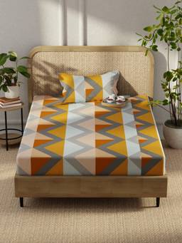 KOPA - Microfibre Single Bedsheet with Pillow Cover Multi-Color (Single)
