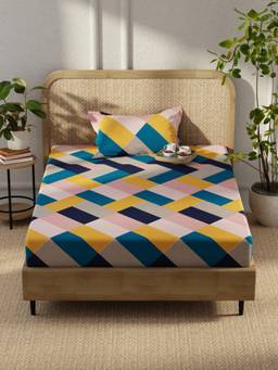 KOPA - Microfibre Single Bedsheet with Pillow Cover Multi-Color (Single)