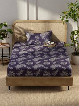 KOPA - Microfibre Single Bedsheet with Pillow Cover Purple (Single)