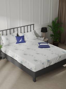 Nautica - Cotton Double Bedsheet with Pillow Covers Multi-Color (King)