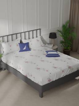 Nautica - Cotton Double Bedsheet with Pillow Covers Multi-Color (King)