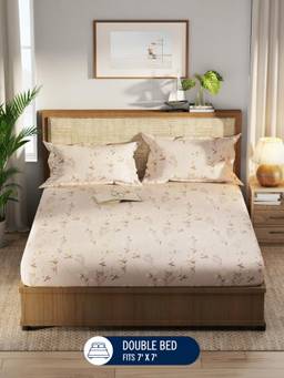 Nautica - Polyester 1 Double Bedsheet with Pillow Covers Mauve (Double)