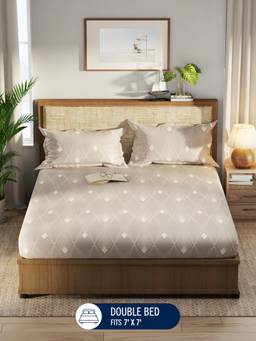 Nautica - Polyester 1 Double Bedsheet with Pillow Covers Mauve (Double)