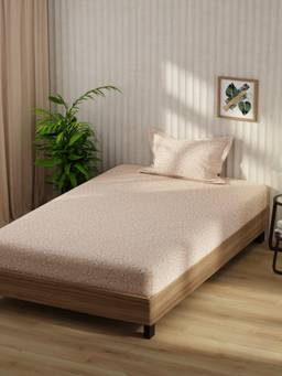KOPA - Microfibre Single Bedsheet with Pillow Cover Peach (Single)