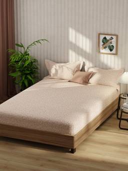 KOPA - Microfibre Double Bedsheet with Pillow Covers Peach (King)