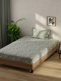 KOPA - Microfibre Single Bedsheet with Pillow Cover Grey (Single)