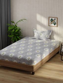 KOPA - Microfibre Single Bedsheet with Pillow Cover Grey (Single)