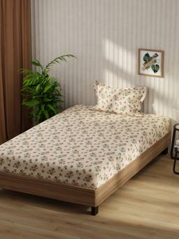 KOPA - Microfibre Single Bedsheet with Pillow Cover Cream (Single)