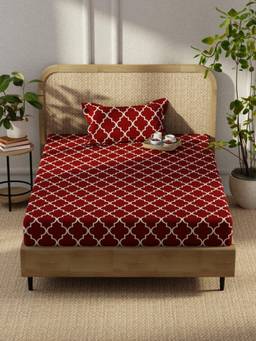 KOPA - Microfibre Single Bedsheet with Pillow Cover Red (Single)