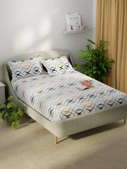 KOPA - Microfibre Double Bedsheet with Pillow Covers Multi-Color (Double)