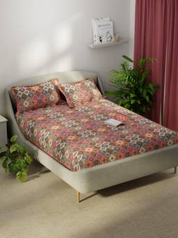 KOPA - Microfibre Double Bedsheet with Pillow Covers Multi-Color (Double)