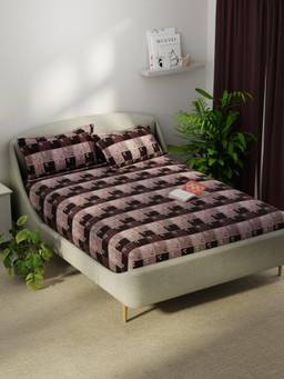 KOPA - Microfibre Double Bedsheet with Pillow Covers Purple (Double)