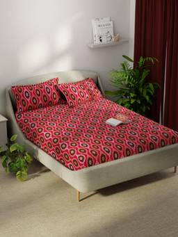 KOPA - Microfibre Double Bedsheet with Pillow Covers Pink (Double)