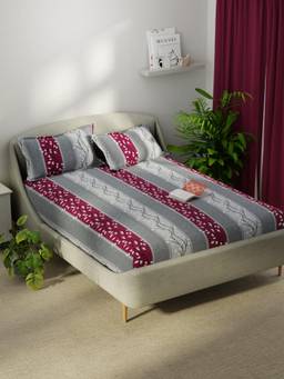 KOPA - Microfibre Double Bedsheet with Pillow Covers Multi-Color (Double)