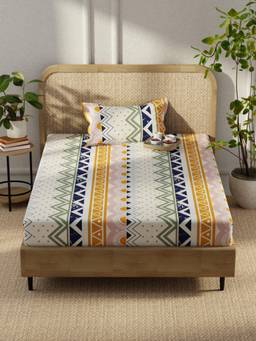 KOPA - Microfibre Single Bedsheet with Pillow Cover Multi-Color (Single)