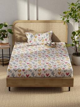 KOPA - Microfibre Single Bedsheet with Pillow Cover Multi-Color (Single)