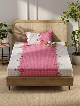 KOPA - Microfibre Single Bedsheet with Pillow Cover Multi-Color (Single)