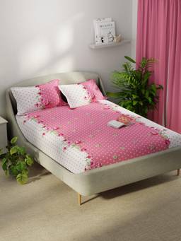KOPA - Microfibre Double Bedsheet with Pillow Covers Multi-Color (Double)